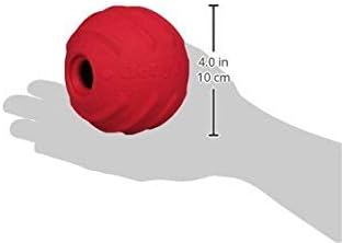 Jolly Pets Tuff Tosser Bouncing Ball Tog Toy/Treat Holder, 4 Inches, Red, All Breed Sizes