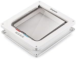 Depets Large Cat Door (Outer Size 9.9" x 9.2"), 4 Way Locking Cat Flap Door for Interior Exterior Doors, Weatherproof Pet Door for Circumference < 23"