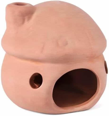 Betta Fish Tank Accessories,Pleco Caves for Aquarium,Fish Aquarium Decoration,Smalland Shrimp Breeding Cave Don't Contain Paint,Natural Ceramics Mushroom House