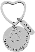 Infinity Collection - Personalized Pet Memorial Key Chain (Forever In My Heart Charm, Paw Print & Engraved Pet Name) Personalized Keychains for Dog Memorial, Keychain Accessories, Personalized Gifts