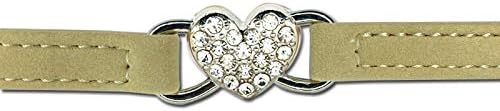 CHUKCHI Heart Bling Cat Collar with Safety Belt and Bell 8-11 Inches