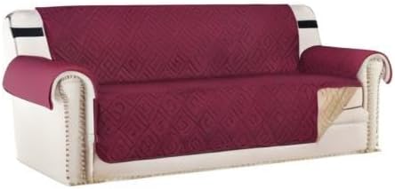 H.VERSAILTEX Reversible Sofa Slipcover Furniture Protector Water Resistant 2" Elastic Straps Sofa Cover Couch Covers Pets Kids Fit Sitting Width Up to 78" (Oversized Sofa: 86" x 132", Red/Tan)