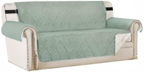 H.VERSAILTEX Reversible Sofa Slipcover Furniture Protector Water Resistant 2" Elastic Straps Sofa Cover Couch Covers Pets Fit Sitting Width Up to 78" (Oversized Sofa: 86" x 132", Desert Sage/Beige)