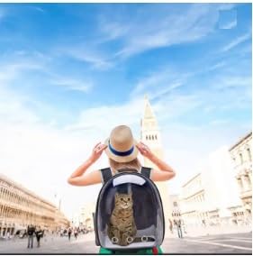 Backpack Pet Carriers- Pet Bubble Backpack,Pet Capsule Knapsack,Small Space Pet Travel Bag,Waterproof Breathable Pet Carrier Airline Approved,for Travel,Hiking,Walking & Outdoor Use (Blue)
