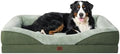 EHEYCIGA Orthopedic XL Dog Bed for Large Sized Dog, 48x35x7.5 Inch Extra Large Memory Foam Dog Couch Bed with Sides, Waterproof Liner & Washable Removable Cover, Bolster Pet Sofa, Green