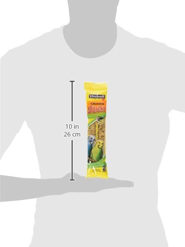 Vitakraft Crunch Sticks Parakeet Treat - Pet Bird Treat Toy - Long-Lasting Chewing Fun (Sesame & Banana)