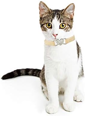 CHUKCHI Heart Bling Cat Collar with Safety Belt and Bell 8-11 Inches