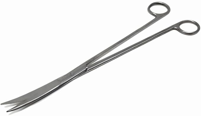 Aquarium Scissors Stainless Steel 12" Extra Long Water Grass Scissors for Aquatic Plants Pruning, Fish Tanks, Terrariums Used in Salt Water Fresh Water Landscape Maintenance Tools (Curved - Silver)