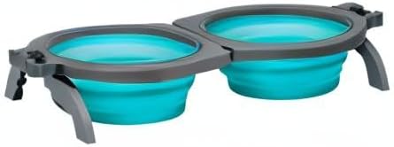 Loving Pets 73807992: Travel Double Diner Dog Bowl, Blue Md