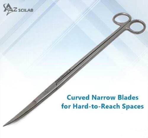 A2Z-Aquascaping Maintenance Tools Accessories,Anti-Rust Stainless Steel Tweezers Scissors Spatula for Aquarium Tank Clean, Fish Tank, Bonsai, Algae Scrapers (12" Scissors - Curved - Silver)
