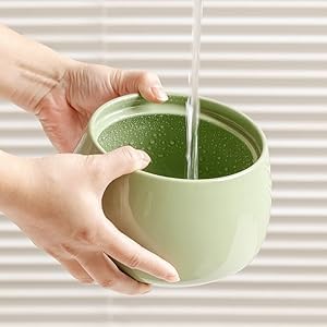 Ceramic Cat Water Fountain, 45oz/1.3L Ultra-Silent Automatic Pet Drinking Water Dispenser for Cats Indoor with Cute Design, Activated Carbon Filter, Perfect for Cats and Small Dogs (Green)