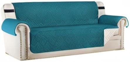 H.VERSAILTEX Reversible Sofa Slipcover Furniture Protector Water Resistant 2" Elastic Straps Sofa Cover Couch Covers Pets Kid Fit Sitting Width Up to 78" (Oversized Sofa: 86" x 132", Dark Teal/Beige)