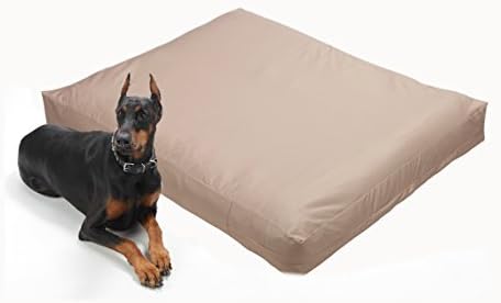 Dog Bed Cover – Waterproof Cover for Dog Bed – Heavy Duty, Machine Washable Zippered Liner – Durable, USA-Made Fabric for Pets – Ideal Pet Bedding Protector for Accidents and Messes - Large (Tan)
