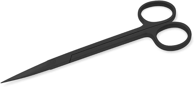 Mandala Crafts 10 Inches Black Stainless Steel Straight Aquarium Scissors for Trimming Aquatic Plants – Long Aquascape Scissors for Fish Tanks, Hospital Tanks, Goldfish Bowls, and Terrariums