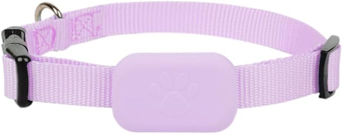 PawsPath Pet GPS Tracker Collar, Unlimited Range Waterproof Cat Dog Anti-Lost Device Smart Locator Tracking GPS Pet Tracker Collar for Apple iOS FindMy (Pink, Medium)