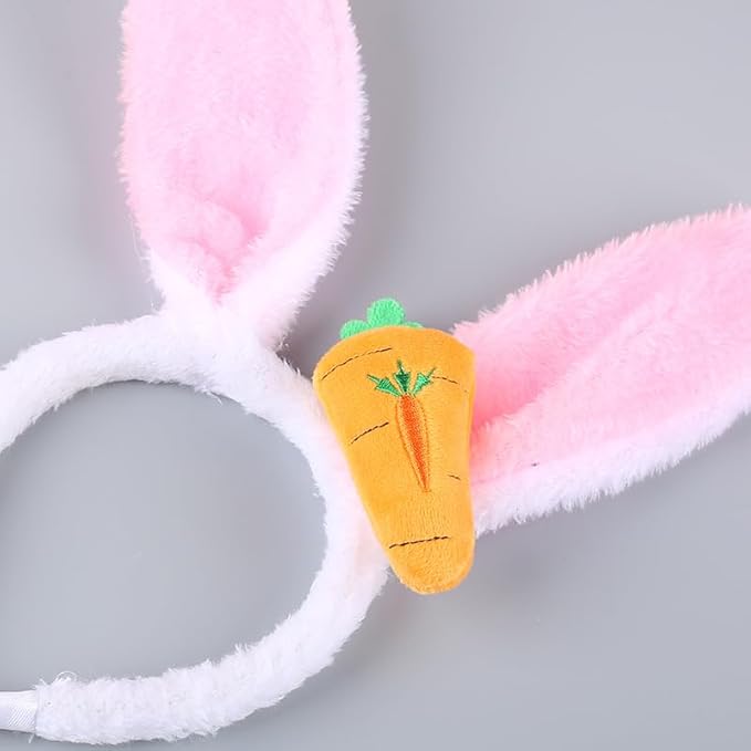 Lionheart glory Dog Easter Day Headband Bunny Rabbit Ear Headwear Pet Easter Carrot Cute Costume Accessories for Small Medium Large Dogs