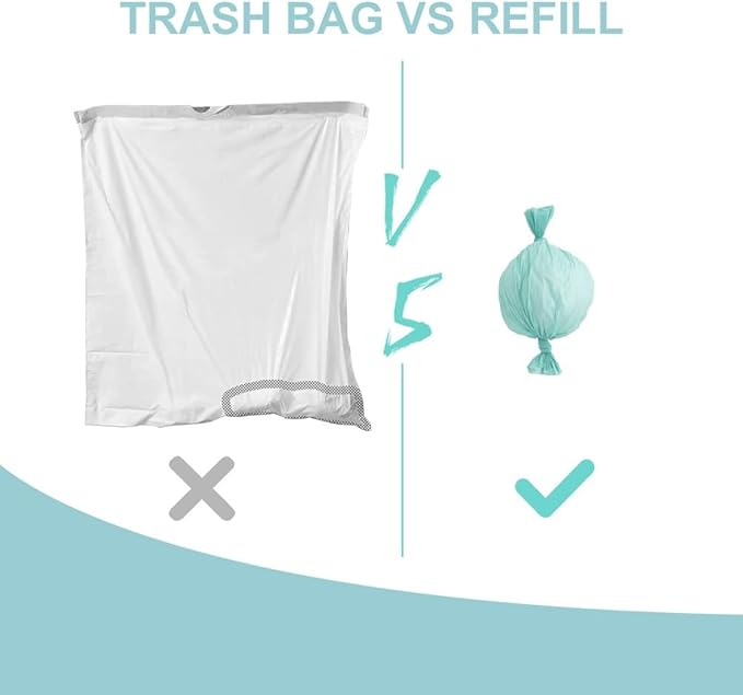 Cat Litter Pail Liner Refills Bags Compatible with Litter Champ Litter Pail, Lightly Scented, Green, 6 Count