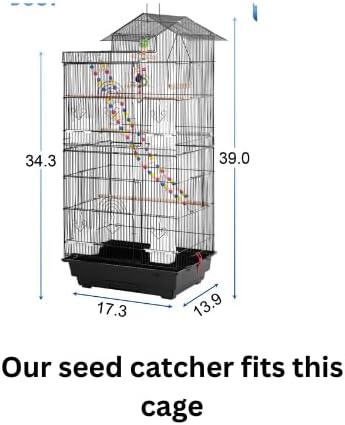 Bird Cage Seed Catcher Mesh Max 80" Circumference Pocket Style Covers Underneath The Cage (Extra Large)