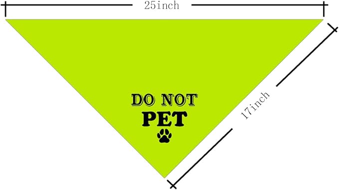 Do Not Pet Dog Bandana, Fluorescent Yellow Dog Bandana, Funny Cute Pet Triangle Scarf Accessories, Dogs Bandanas for Small Medium Large Dogs (D39)