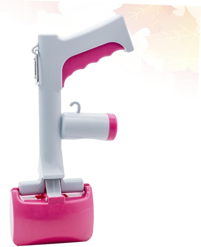 Poop Scoop Handle Waste Pickup Shovel for Dogs and Cats Outdoor Cleaning Tool Rosy Easy One-Handed for Quick Cleanups