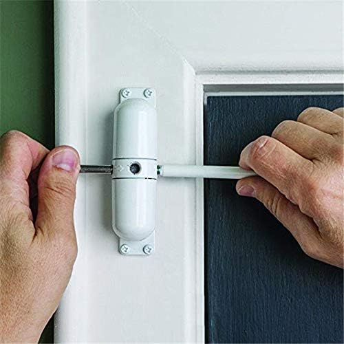 Door Closer Automatic Safety Spring Door Closer – Easy to Install to Convert Hinged Doors to Self-Closing– White
