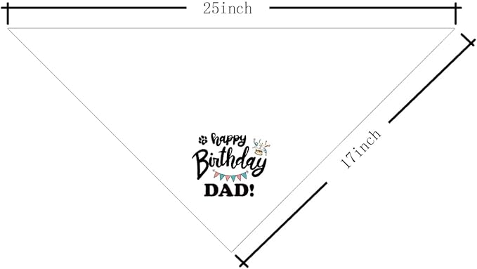 Happy Birthday Dad Dog Bandana, Dad's Gift Dog Bandana, Pet Scarf Accessories, Dogs Bandanas Gift for Small Medium (D61)