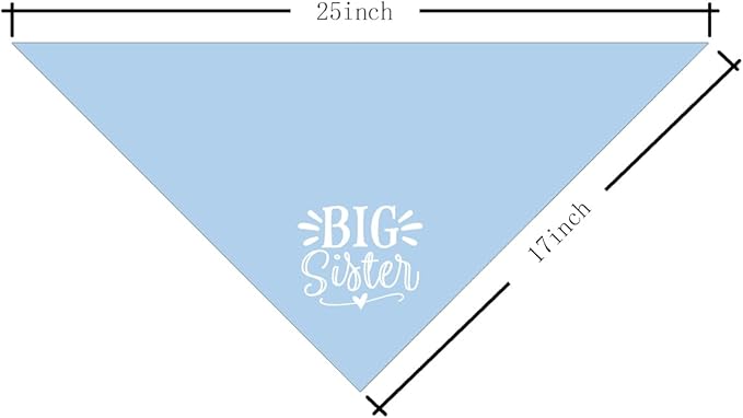 Big Sister Dog Bandana, Light Blue Pet Scarf Accessories, Pet Triangle Scarf, Dog Bandana for Small Medium Dogs, Baby Announcement Dogs Bandana (M)