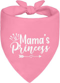 Mama's Princess Pink Dog Bandana, Cute Crown Pet Scarf Accessories for Dogs Girl, Funny Photo Prop Decor for Mother's Day Party, Christmas Birthday Gifts for Puppy Mom Dad Pet Owners