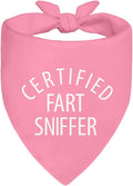 Certified Fart Sniffer Pink Dog Bandana, Funny Pet Bandana Adjustable Scarf Decoration, Funny Photo Prop Accessories for Party Yard, Thanksgiving Gifts for Pet Owner Puppy Lover Police Dog