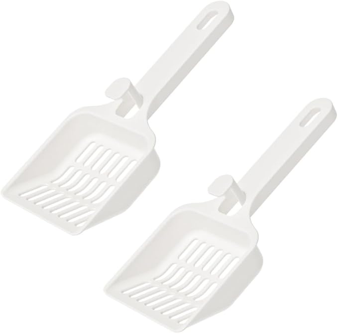 2 Pack Cat Litter Scoop Non-Stick Cat Sifting Litter Scoop Shovel with Hook Kitty Kitten Pooper Lifter Sifter Scooper for Cat Litter Box Clumping Litter Crystal Cat Litter Pellets