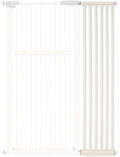 Lumizone Extra Tall Pet Gate 55.12" High Pressure Mounted 12.60" Wide Extension kit 1.37" Gap (Cream White, 55.12" H x 12.60" W, Extension)