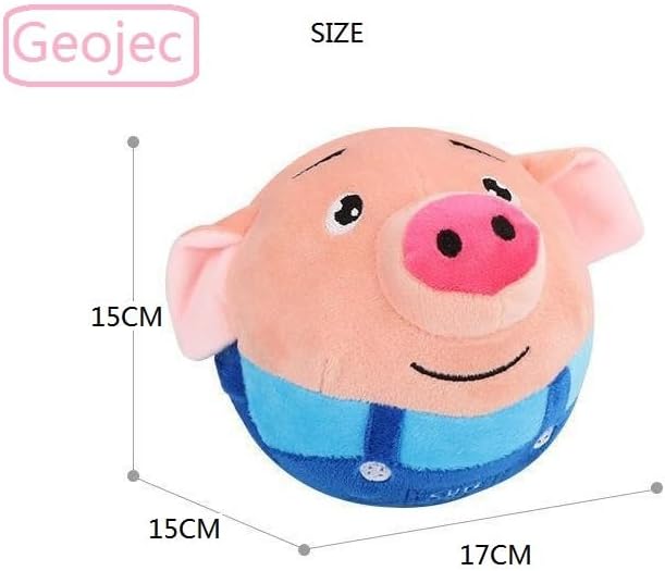 Interactive Dog Toys,Active Moving Pet Plush Toy,2026 New shaking dog ball pig dog toy Interactive Dog Ball with song Squeaky Moving Dog Ball Toy,Rechargeable Toys to Keep Them Busy Dog Toys(Blue Pig)