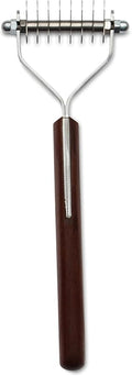 Mars Coat King Dematting Undercoat Grooming Rake Stripper Tool for Dogs and Cats, Stainless Steel with Wooden Handle for Thick Coats, 8-Blade Stripper for Groomers, Pet Owners