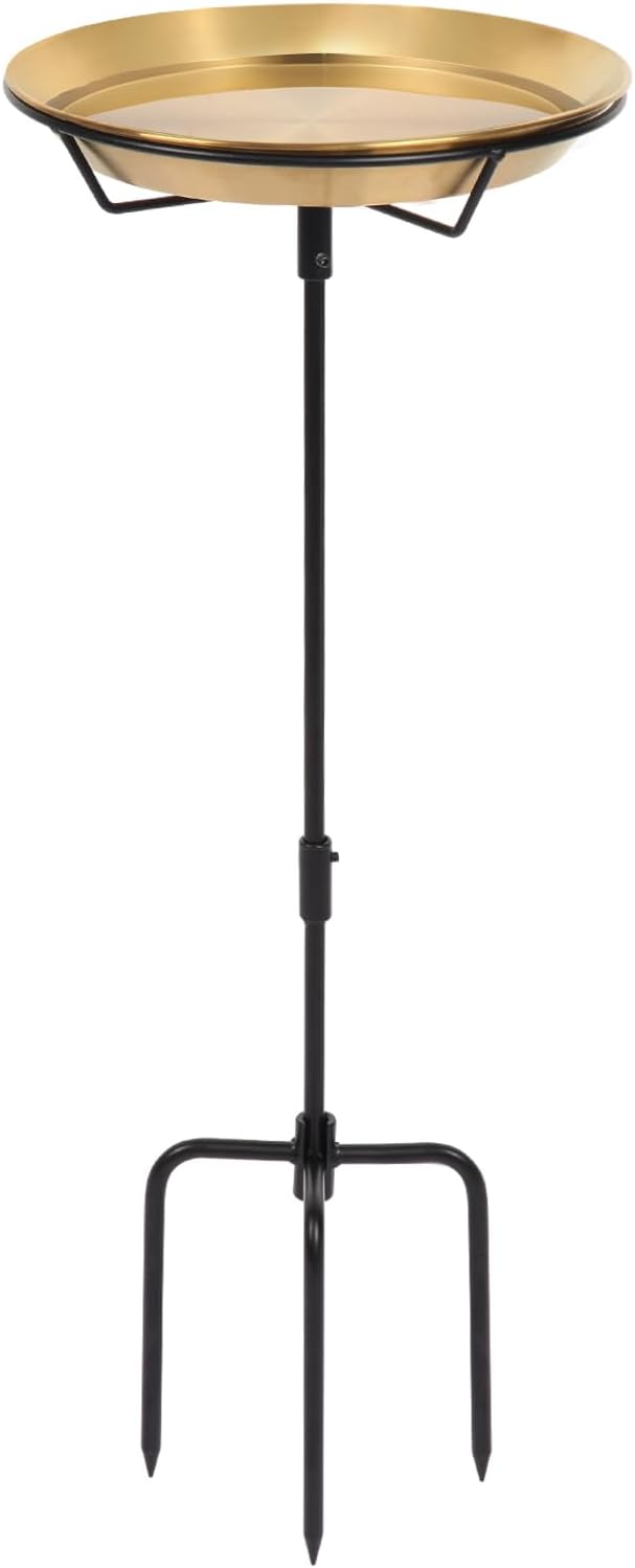 Standing Bird Bath Bird Feeder Bowl with 29.1 inch Iron Stand - Detachable Outdoor Decor for Garden Backyard Patio and Deck - Perfect for Attracting Birds