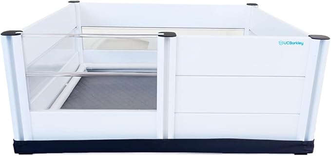 Whelping Box for Dogs and Puppies with Clear Window Panel – Modular, Easy-Clean, Safe Design with Pig Rail, Floor Liner & Washable Pad | UC Barkley Premium 48 Inch