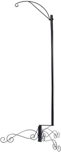 HOHIYA 61″ Heavy Duty Shepherd Hook Bird Feeder and Cage Stand for Garden Patio Backyard Solar Light Hook and Hanging Cages Compatible Black Powder Coated Weather-Resistant