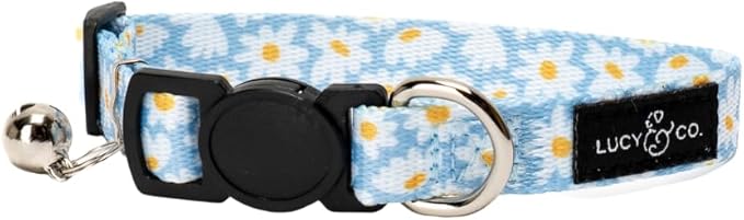 Lucy & Co. Simply Splendid Breakaway Cat Collar with Bell – Designer Print Adjustable Safety Collar for Cats, Kittens & Small Dogs, Lightweight Pet Collar for Boy & Girl Cats – Small