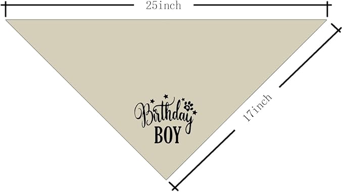 A19 Birthday Dog Bandana - Apricot, Small to Large Sizes, Boy, Gift for Dog Lovers
