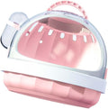 Guinea Pig Carrier Cage with Water Bottle, Portable Hamster Travel Carrier Carry Case for Small Pets, Gerbils, Mice, Dwarf Hamster (Pink)