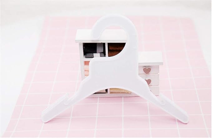 Pet Clothing Hanger, 10PCS Plastic Anti-Skid Dog Puppy Cat Clothes Clothing Rack for Small Animals (White, L)