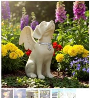 iHeartDogs Dog Memorial Gifts - Dog Angel Statue Garden Solar Light - Pet Memorial Figurine