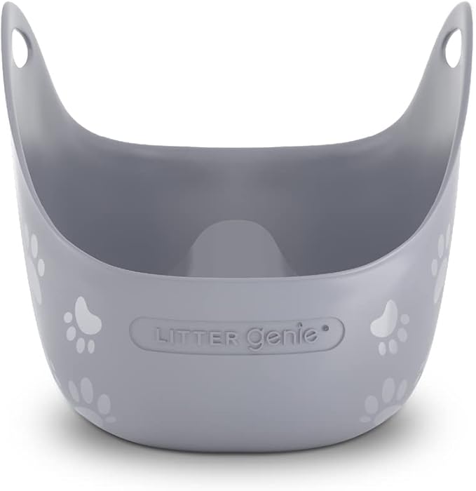 Litter Genie Cat Litter Box | Portable, Open, High Sided Cat Litter Box with Handles | Flexible Plastic Litter Box | Comfortable, Easy-Clean Cat Box