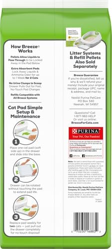 Purina Tidy Cats Cat Litter Breeze Pads Refill Pack Multi Cat Litter Pads - 8 ct. Bag (Pack of 2)