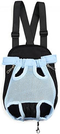 Pet Dog Puppy Cat Carrier Five Holes Backpack Double Shoulder Straps Mesh Front Chest Backpack Bag, M, Blue