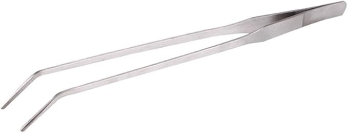 FEITA Extra Long 15 Inch Tweezer Stainless Steel Curved Tip for Aquarium Fishtank Aquascaping Tools, Aquarium Fishtank, Mega Reptile Feeding Tongs