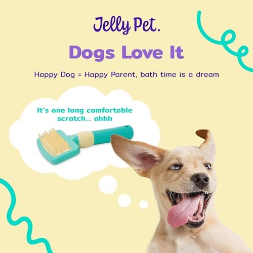 JELLY PET Deshedding Dog Bath Brush Scrubber for Short Haired Dogs, Dog Deshedding Brush Tool, Bath Brush for Puppy, Pet Shower Scrubber, Shower Supplies, Pet Wash Brush, Puppy Grooming Essential