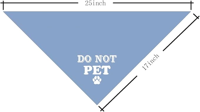 Do Not Pet Dog Bandana, Baby Blue Dog Bandana, Funny Cute Dog Bandana, Pet Dog Triangle Scarf, Pet Dog Scarf Accessories, Gift for Dog Lover, Dog Bandana for Small Medium Large Dogs (E60)