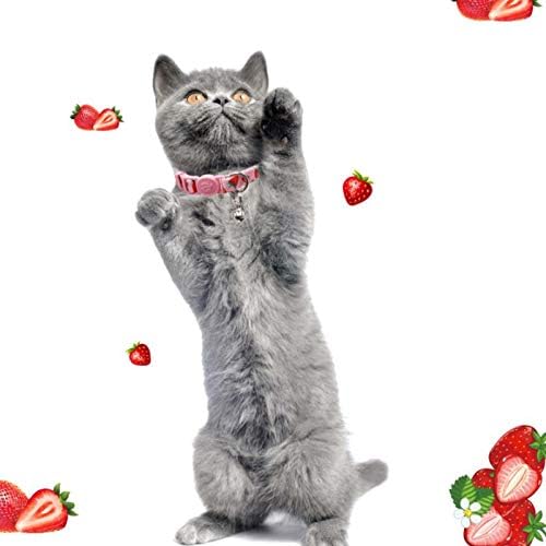 azuza 4 Pack Cat Kitten Collar Breakaway with Bell Quick Release Safe Buckle Adjustable Cat Kitten Collar