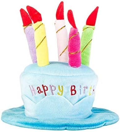 Cute Adorable Dog Cat Birthday Cake Hat Pet Cap Headwear Hat with 5 Color Candles Design Party Custom Accessory (One Size fits Most) (Pink)