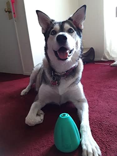 Chew King by Mammoth Premium Treat Dispensing Dog Toy, Durable Natural Rubber Chew Toy, Safety Air Vent, Interactive Enrichment Toy for Aggressive Chewers, Large Pack of 2- Teal